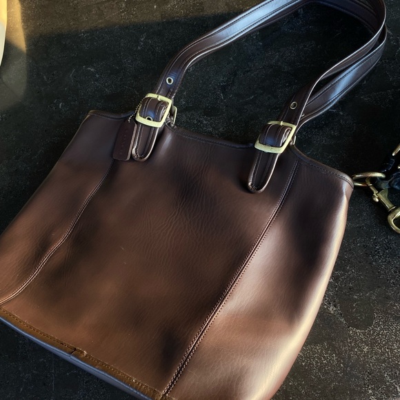COACH Brown Leather Tote Bag - Picture 1 of 5